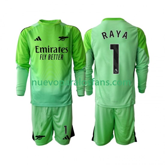 Camiseta de Fútbol Arsenal Raya 1 Portero Niño Exterior 2025-2026 Manga Larga