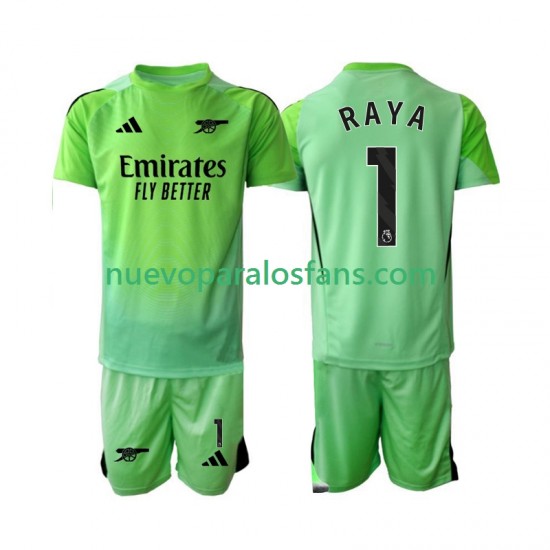 Camiseta de Fútbol Arsenal Raya 1 Portero Niño Exterior 2025-2026 Manga Corta