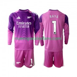 Camiseta de Fútbol Arsenal Raya 1 Portero Niño Tercera 2025-2026 Manga Larga