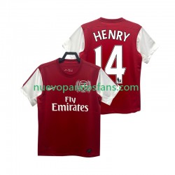 Camiseta de Fútbol Arsenal HENRY 14 2012 Retro Hombre Casa 2011 Manga Corta