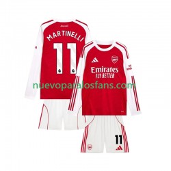 Camiseta de Fútbol Arsenal Martin Zubimendi 11 Niño Casa 2025-2026 Manga Corta