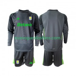Camiseta de Fútbol Aston Villa Portero Niño Casa 2025-2026 Manga Larga