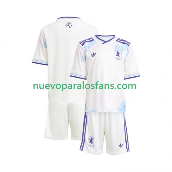 Camiseta de Fútbol Aston Villa Niño Tercera 2025-2026 Manga Corta
