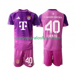Camiseta de Fútbol Bayern de Múnich Jonas Urbig 40 Portero Niño Cuarto 2025-2026 Manga Corta