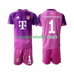 Camiseta de Fútbol Bayern de Múnich Manuel Neuer 1 Portero Niño Cuarto 2025-2026 Manga Corta