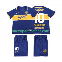 Camiseta de Fútbol CA Boca Juniors MARADONA 10 1996 1997 Retro Niño Casa Manga Corta