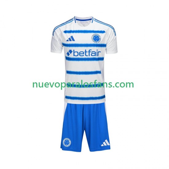 Camiseta de Fútbol Cruzeiro Niño Exterior 2025-2026 Manga Corta