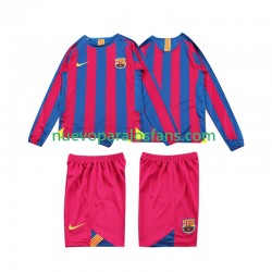 Camiseta de Fútbol FC Barcelona 2005 Retro Niño Casa 2006 Manga Larga