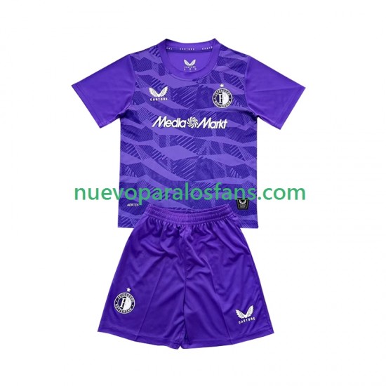 Camiseta de Fútbol Feyenoord Rotterdam Portero Niño Tercera 2025-2026 Manga Corta