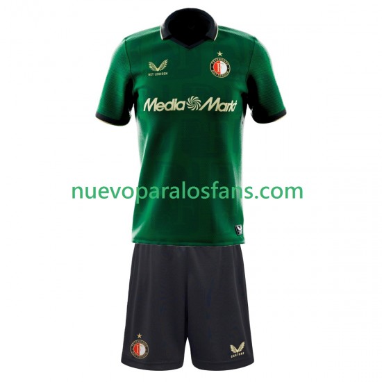 Camiseta de Fútbol Feyenoord Rotterdam Niño Cuarto 2025-2026 Manga Corta