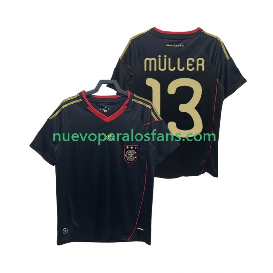 Camiseta de Fútbol Alemania MULLER 13 Retro Hombre Exterior 2010 Manga Corta