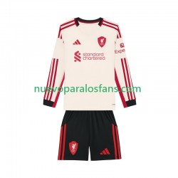 Camiseta de Fútbol Liverpool Niño Exterior 2025-2026 Manga Larga