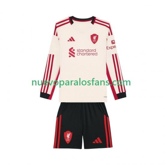 Camiseta de Fútbol Liverpool Niño Exterior 2025-2026 Manga Larga