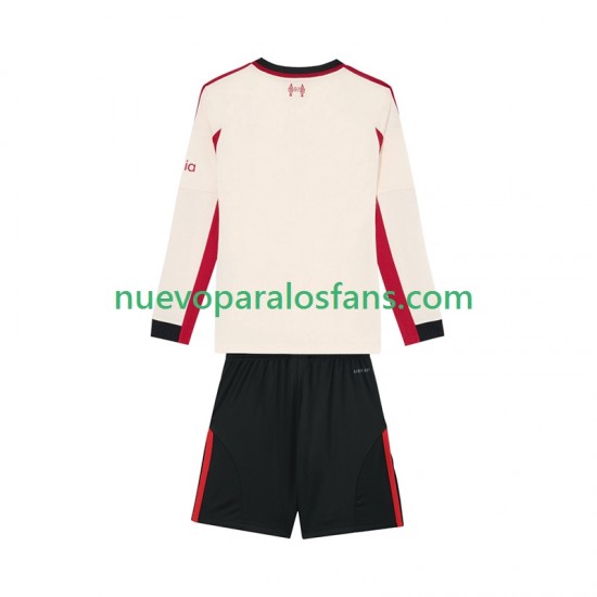 Camiseta de Fútbol Liverpool Niño Exterior 2025-2026 Manga Larga