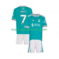 Camiseta de Fútbol Liverpool Florian Wirtz 7 Niño Tercera 2025-2026 Manga Corta