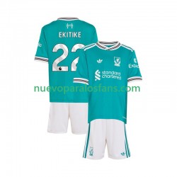 Camiseta de Fútbol Liverpool Hugo Ekitike 22 Niño Tercera 2025-2026 Manga Corta