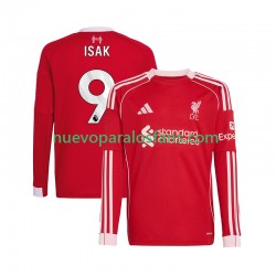 Camiseta de Fútbol Liverpool ISAK 9 Hombre Casa 2025-2026 Manga Larga