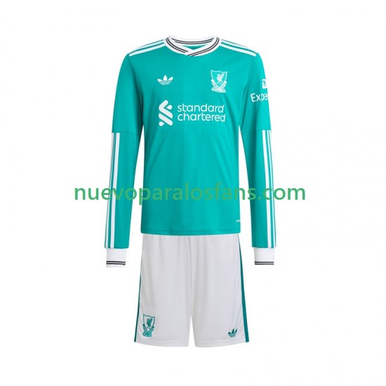 Camiseta de Fútbol Liverpool Niño Tercera 2025-2026 Manga Larga
