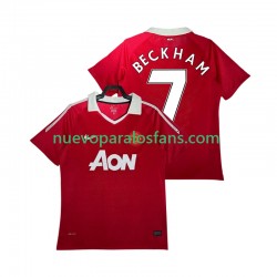 Camiseta de Fútbol Manchester United BECKHAM 7 Retro Hombre Casa 2011 2010 Manga Corta