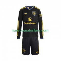Camiseta de Fútbol Manchester United Niño Tercera 2025-2026 Manga Larga