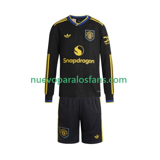 Camiseta de Fútbol Manchester United Niño Tercera 2025-2026 Manga Larga