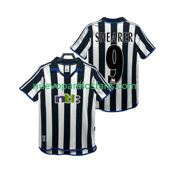 Camiseta de Fútbol Newcastle United SHEARER 9 2000 2001 Retro Hombre Casa Manga Corta