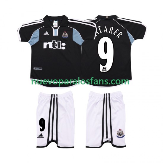 Camiseta de Fútbol Newcastle United SHEARER 9 2000 2001 Retro Niño Exterior Manga Corta