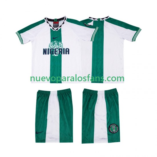 Camiseta de Fútbol Nigeria 1996 Retro Niño Exterior Manga Corta