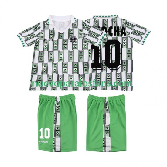 Camiseta de Fútbol Nigeria OKOCHA 10 Retro Niño Exterior 1994 Manga Corta