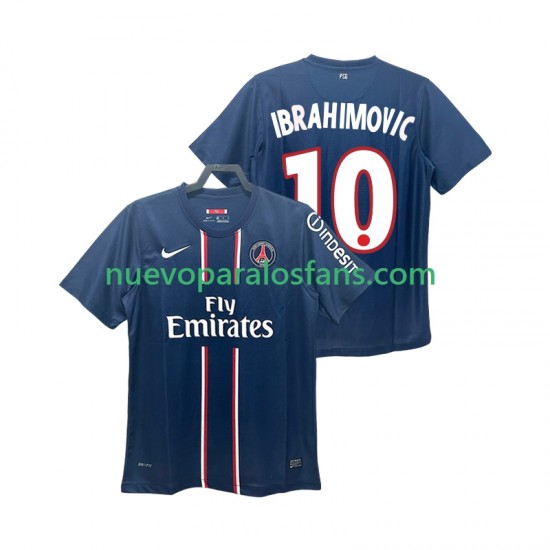 Camiseta de Fútbol Paris Saint-Germain Ibrahimović 10 2012 2013 Retro Hombre Casa Manga Corta