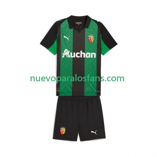 Camiseta de Fútbol RC Lens Niño Exterior 2025-2026 Manga Corta
