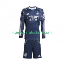 Camiseta de Fútbol Real Madrid Niño Exterior 2025-2026 Manga Larga