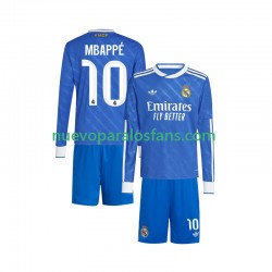 Camiseta de Fútbol Real Madrid Mbappé Kylian 10 Niño Tercera 2025-2026 Manga Larga