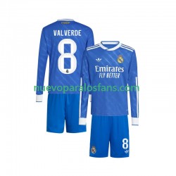 Camiseta de Fútbol Real Madrid Valverde 8 Niño Tercera 2025-2026 Manga Larga