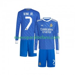 Camiseta de Fútbol Real Madrid Vinicius Junior 7 Niño Tercera 2025-2026 Manga Larga