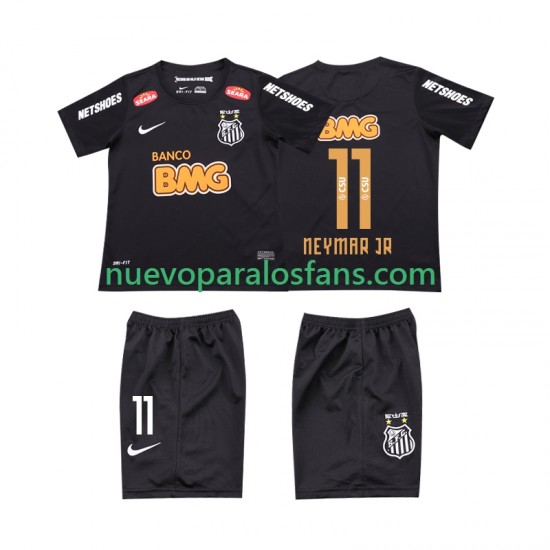 Camiseta de Fútbol Santos NEYMAR JR 11 Classic 2012 2013 Retro Niño Exterior Manga Corta