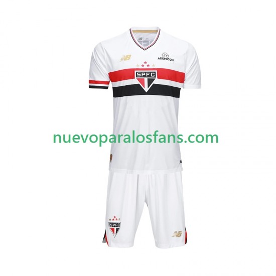 Camiseta de Fútbol Sao Paulo Niño Casa 2025-2026 Manga Corta
