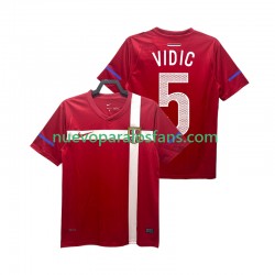 Camiseta de Fútbol Serbia VIDIC 5 Retro Hombre Casa 2010 Manga Corta