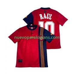 Camiseta de Fútbol España RAUL 10 1996 Retro Hombre Casa Manga Corta
