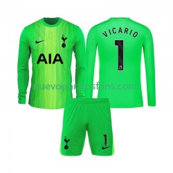 Camiseta de Fútbol Tottenham Hotspur Guglielmo Vicario 1 Portero Niño Casa 2025-2026 Manga Larga