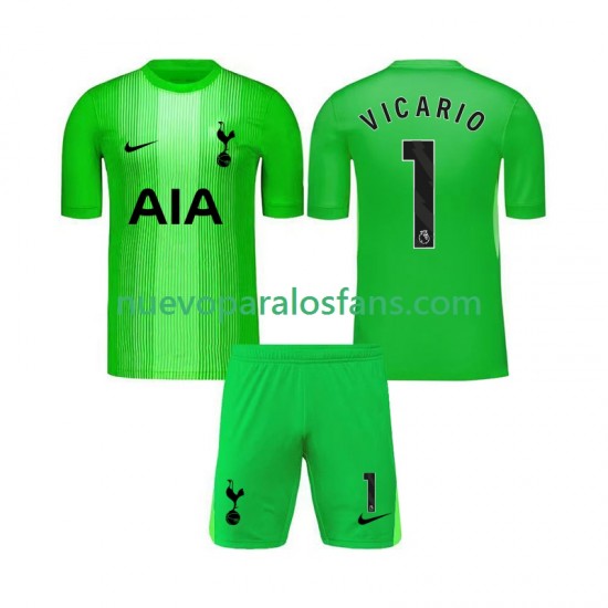 Camiseta de Fútbol Tottenham Hotspur Guglielmo Vicario 1 Portero Niño Casa 2025-2026 Manga Corta