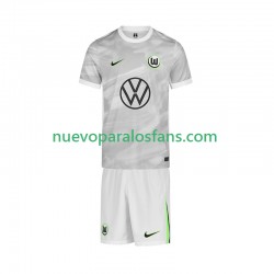 Camiseta de Fútbol VfL Wolfsburg Niño Exterior 2025-2026 Manga Corta