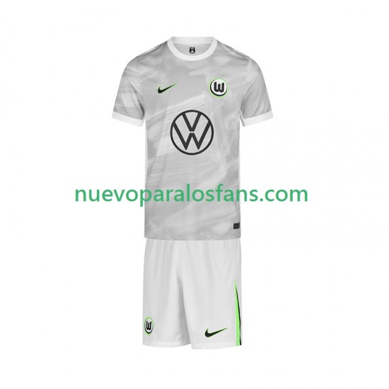Camiseta de Fútbol VfL Wolfsburg Niño Exterior 2025-2026 Manga Corta