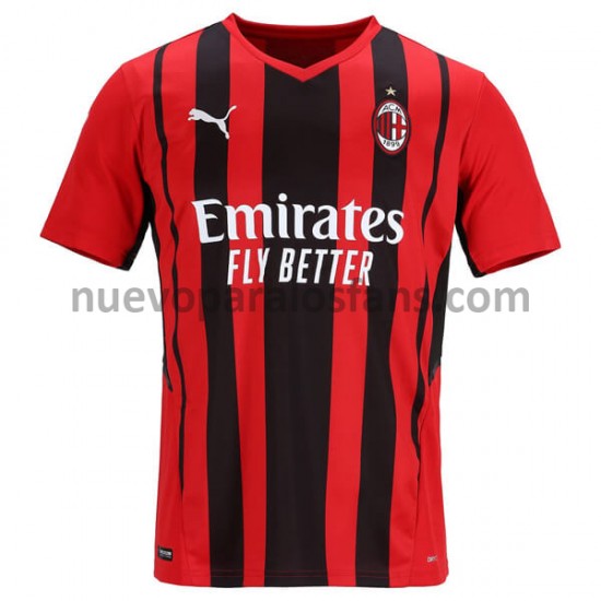 Camiseta de Fútbol AC Milan Casa 2021-2022 Manga Corta