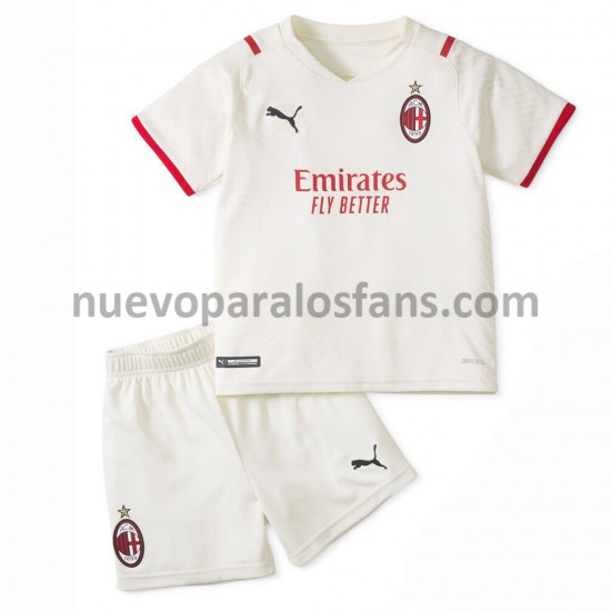 Camiseta de Fútbol AC Milan Niño Exterior 2021-2022 Manga Corta