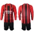 Camiseta de Fútbol AC Milan Niño Casa 2021-2022 Manga Larga