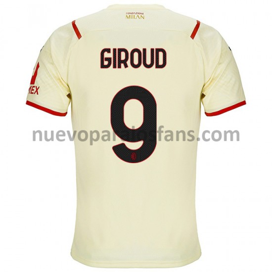 Camiseta de Fútbol AC Milan Olivier Giroud 9 Exterior 2021-2022 Manga Corta