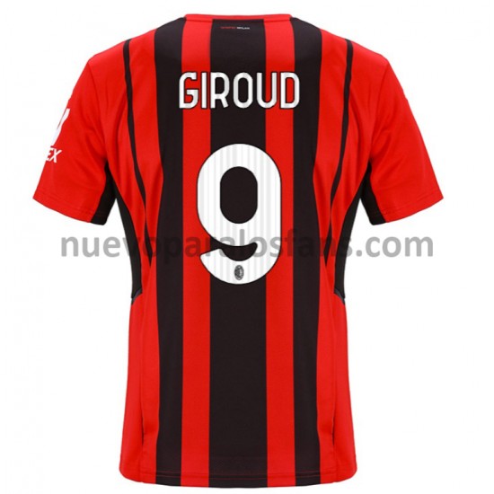Camiseta de Fútbol AC Milan Olivier Giroud 9 Casa 2021-2022 Manga Corta