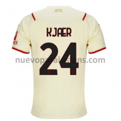 Camiseta de Fútbol AC Milan Simon Kjær 24 Exterior 2021-2022 Manga Corta
