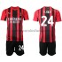 Camiseta de Fútbol AC Milan Simon Kjær 24 Niño Casa 2021-2022 Manga Corta